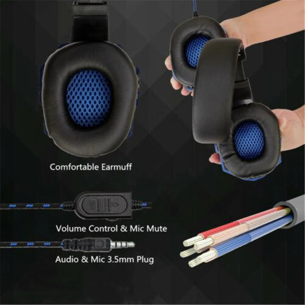 3.5mm Wired Gaming Headphone Game Headset Noise Cancelling Earphone With Microphone Volume Control For Switch Laptop PC Computer